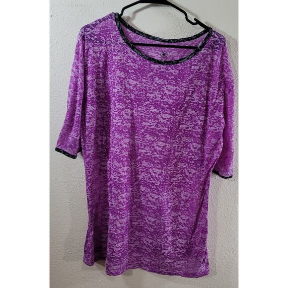 FullBeauty Purple Burnout Contrasting Trim Top 14 16 Lightweight Soft - Picture 8 of 8
